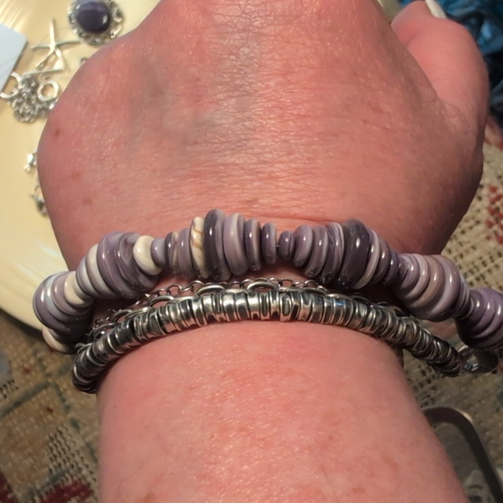 💥SOLD💥"New"Wampum,Sterling Silver Bracelet - Picture 3 of 10